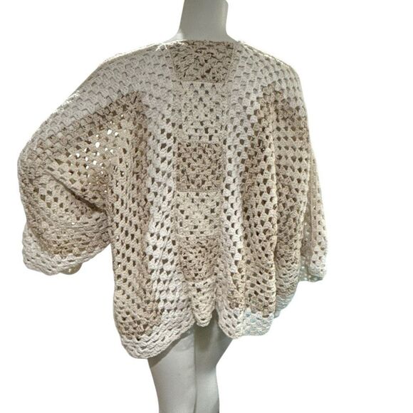 PLUS SIZE Handmade plus size hexagon long sleeve sweater - Picture 4 of 8